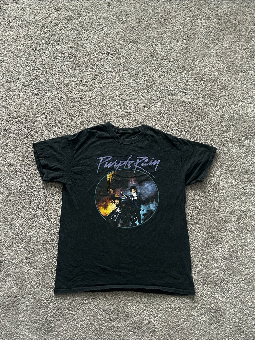Purple Rain Band Graphic Tee - Black with Purple Logo